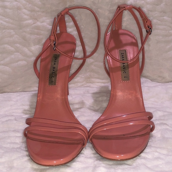Zara Soft Pink Strappy Patent High-Heel - Picture 1 of 10